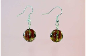 Cercei tortita 12mm Cuart Fumuriu