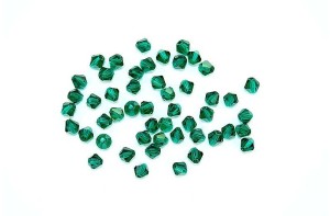 Margele gablont fatetat 4mm verde smarald (50buc.)