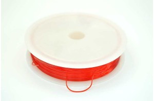 Guta elastica transparenta - rosu 0,6mm; 15m