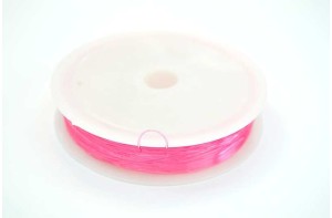 Guta elastica transparenta - roz 0,6mm; 15m