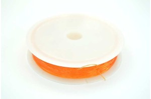 Guta elastica transparenta - portocaliu 0,6mm; 15m