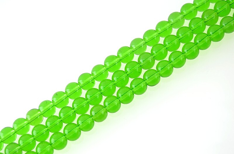 Margele sticla transparenta - verde 10mm