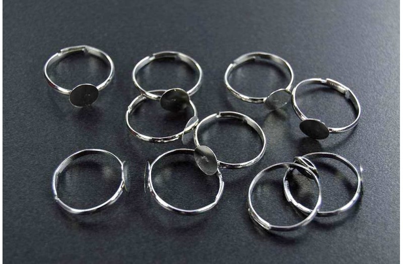 Baze inele 19mm argintiu-inchis (10buc.)