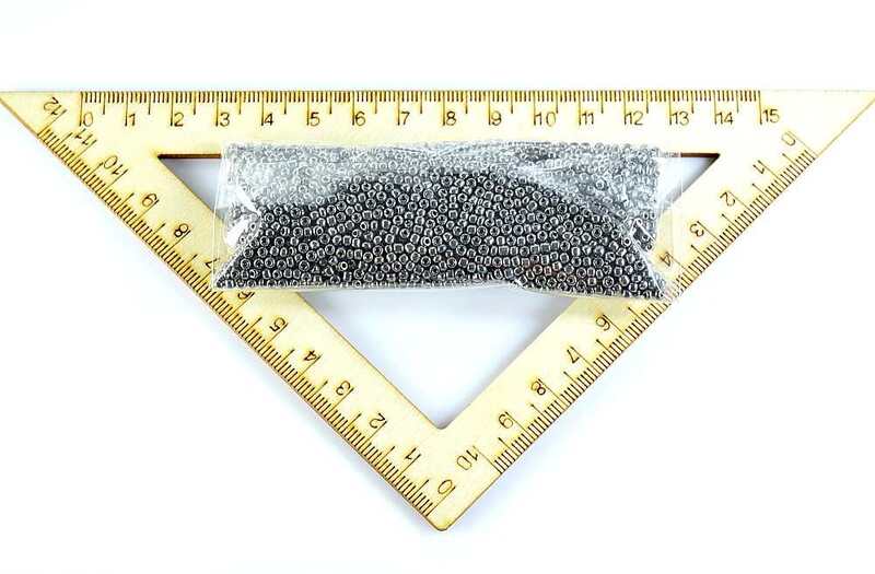 Margele de nisip gri 2mm (50 gr., 2500buc)