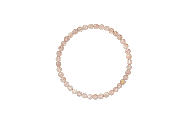 Bratara 4mm Cuart Strawberry