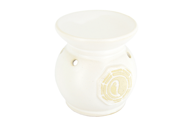 Suport ceramic aromaterapie ulcior Yin-Yang alb