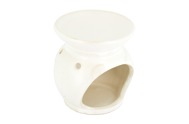 Suport ceramic aromaterapie ulcior Yin-Yang alb