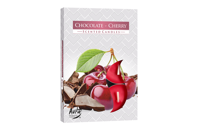 Lumanari parfumate pastila 4h (6buc.) Chocolate-Cherry (Cirese-Ciocolata)