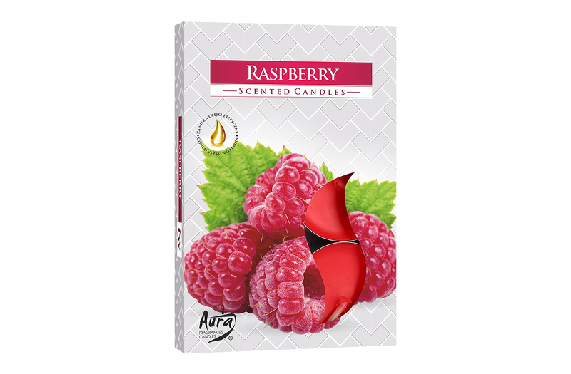 Lumanari parfumate pastila 4h (6buc.) Raspberry (Zmeura)