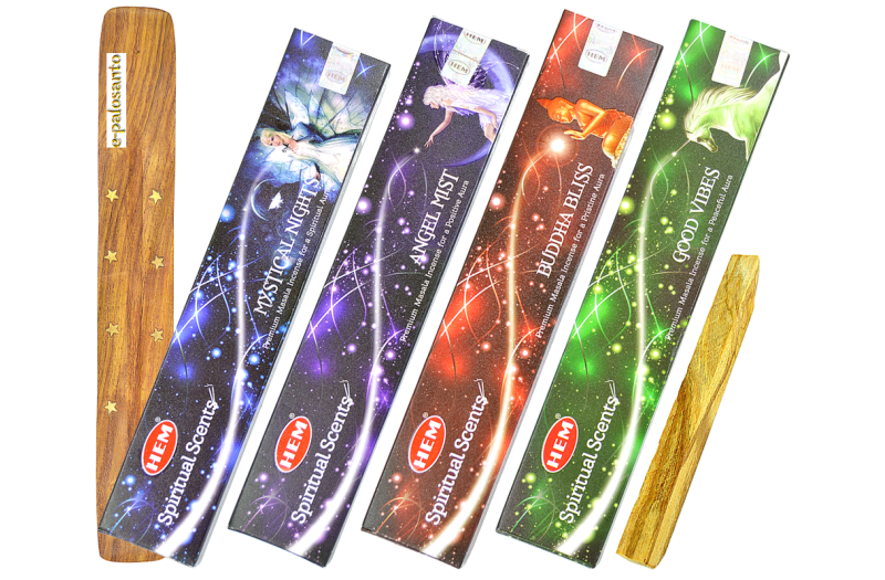 Set betisoare parfumate premium Spiritual Collection si lemn Palo Santo
