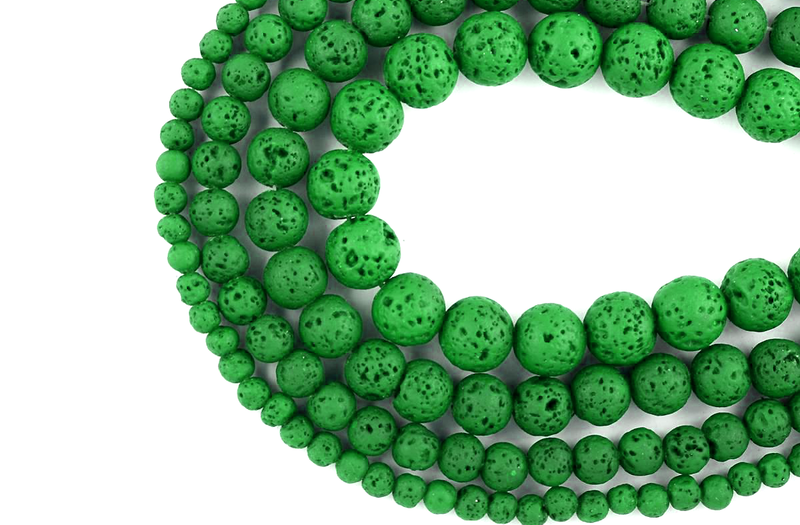 Sirag margele sfere Lava Verde 6mm